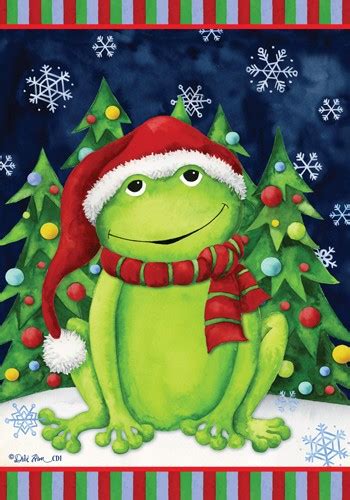 Christmas Frog Animal Holiday Winter Seasonal Garden Flag