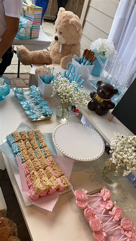 Teddy Bear Gender Reveal Dessert Table Gender Reveal Dessert Table