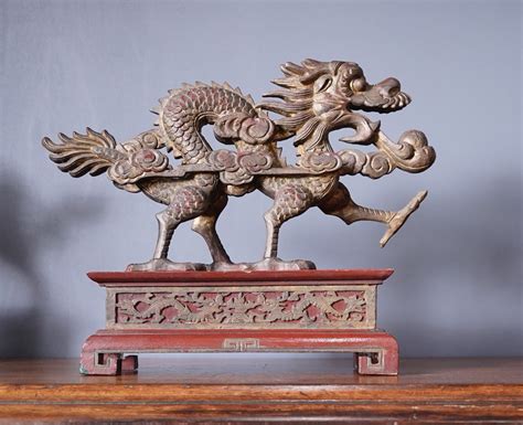 Chinese Carved Wood Dragons Qing Dynasty 19thearly 20th Century