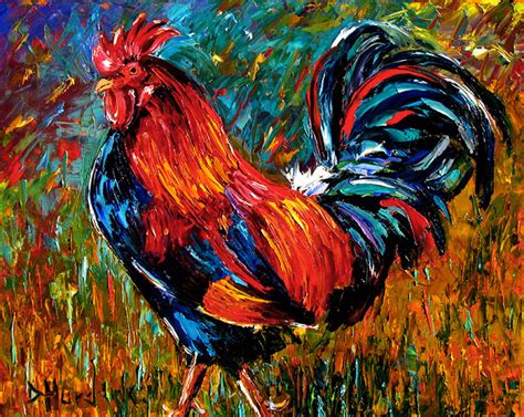 Daily Painters Abstract Gallery Abstract Palette Knife Rooster Farm