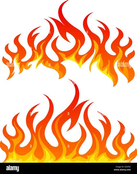 Fire Flames Vector Set Stock Vector Image And Art Alamy
