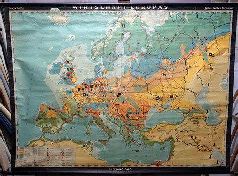 Mural Vintage Rollable Map Europe Economy Wall Chart Poster The Best