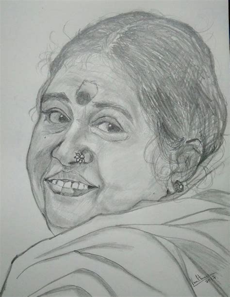 Mata Amrtanandamayi Devi Drawing By Vineeth Menon Pixels