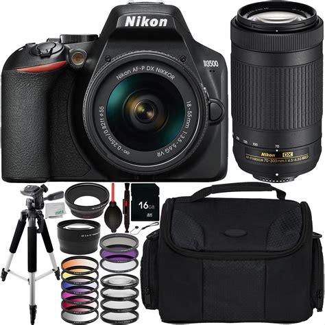 Nikon D3500 Dslr Camera With 18 55mm And 70 300mm Lenses And 12pc Accessory