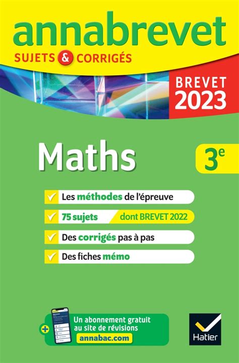 Annales Du Brevet Annabrevet Maths E Editions Hatier Hot Sex Picture