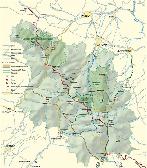 National Park Pirin Map Of The Park Association Of Parks In Bulgaria