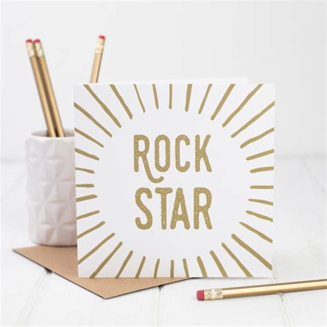 Rock Star Card Celebration Card Congratulations Card