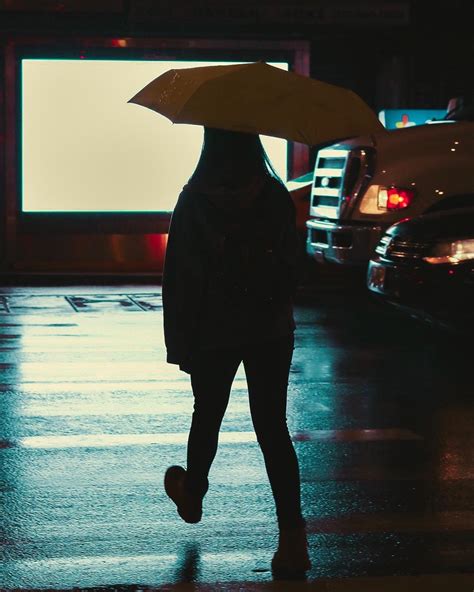 Girl Walking In The Rain Rraining