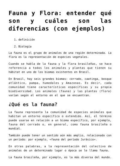 Fauna Y Flora Entender Qu Son Y Cu Les Son Las Diferencias Con Ejemplos