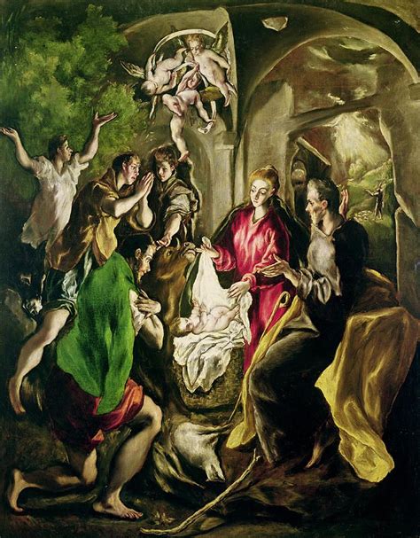 Adoration Of The Shepherds Painting By El Greco Domenico Spanish