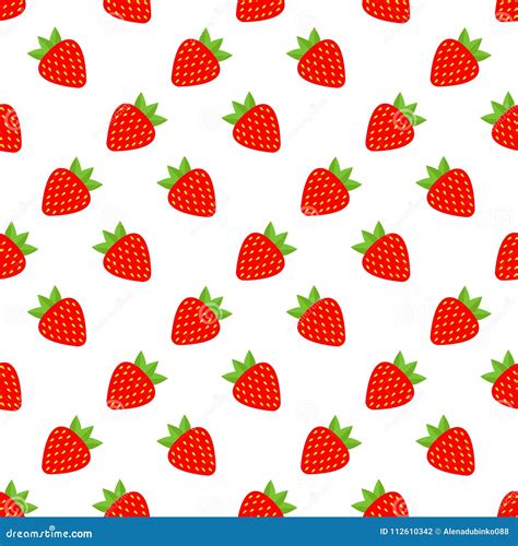 Strawberry Seamless Pattern Seamless Background With Red Strawberry