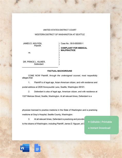 California Pleading Paper Template In Ms Word Gdocslink Download