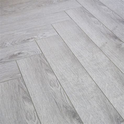 Grey Laminate Flooring 12mm Vinatge Herringbone