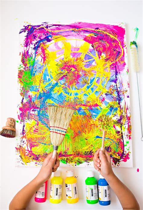 Cleaning Brushes Painting With Kids Fun Process Art Project