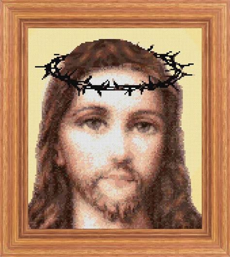 Jesus Cross Stitch Pattern Pdf Pattern Digital Download Etsy