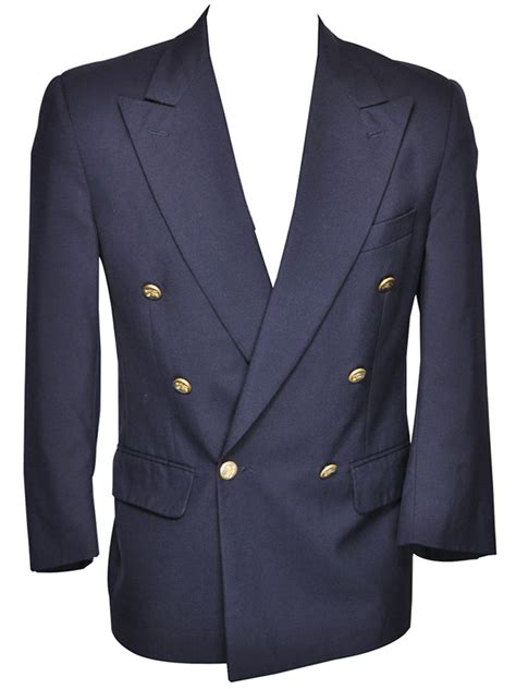 Classic Double Breasted Burberry Blazer With Gold Buttons