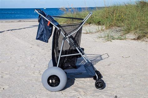 Crestwalker Folding Beach Cart With Large Balloon Wheels For Sand