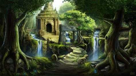 Jungle Ruin Concept By Rofelrolf On Deviantart Jungle Art Fantasy Landscape Concept Art