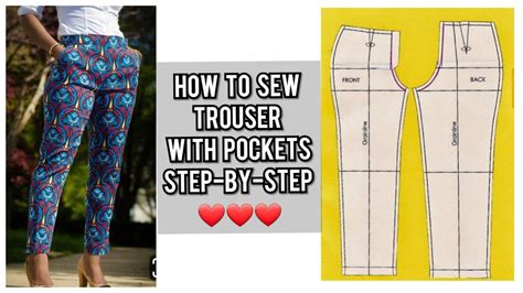 How To Cut And Sew A Female Trouser With Pockets Pant Tutorial Diy