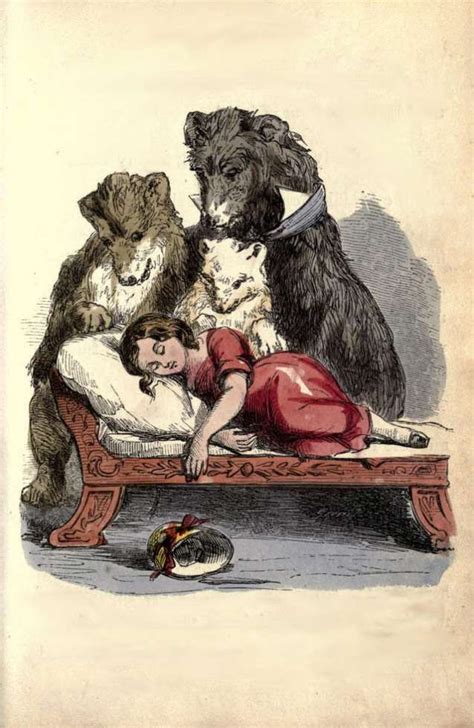 Goldilocks And Three Bears In Pictures Fairytale Illustration