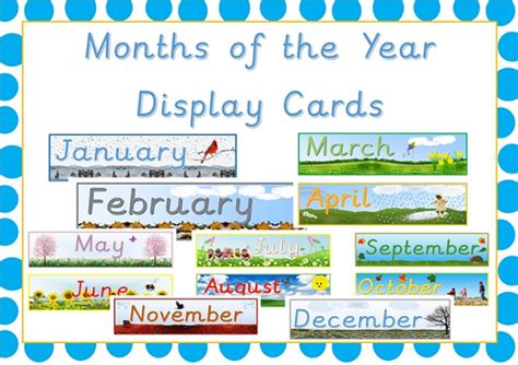 Classroom Display Months Of The Year By 500miles