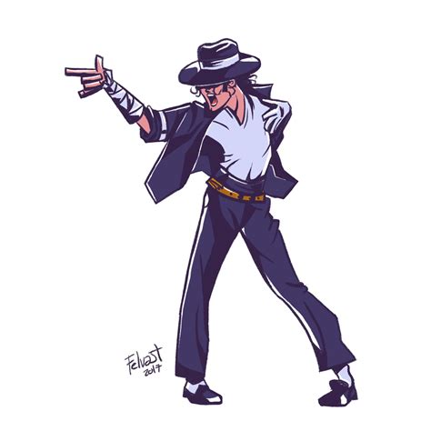 Michael Jackson Cartoon Felvast Digital 2017 Rart