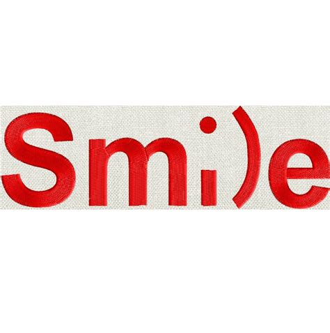 Smile Word As Art Embroidery Design Font Not Included Etsy
