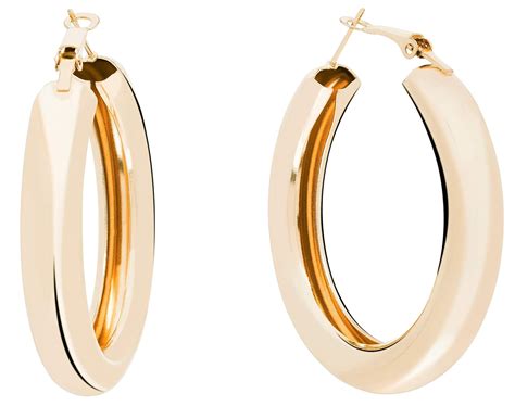 Large Hoop Earrings 18k Gold Plated Light Weight 2 Inch 5cm Chunky Open Ebay