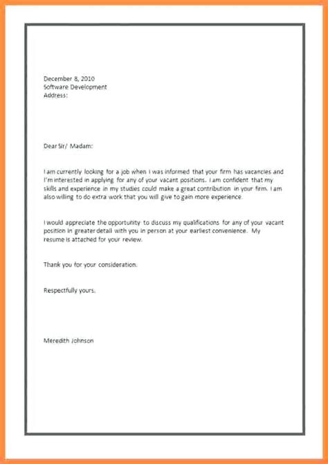 cover letter  applying job     job application letter