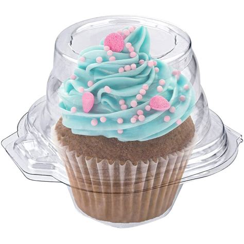 Individual Plastic Cupcake Containers 50 Count Single Stackable With