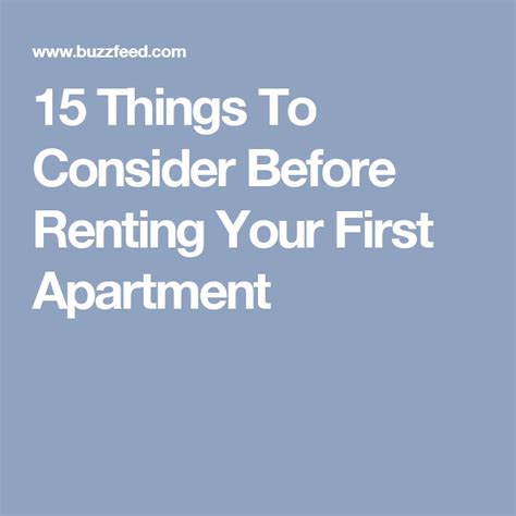 15 Things To Consider Before Renting Your First Apartment First
