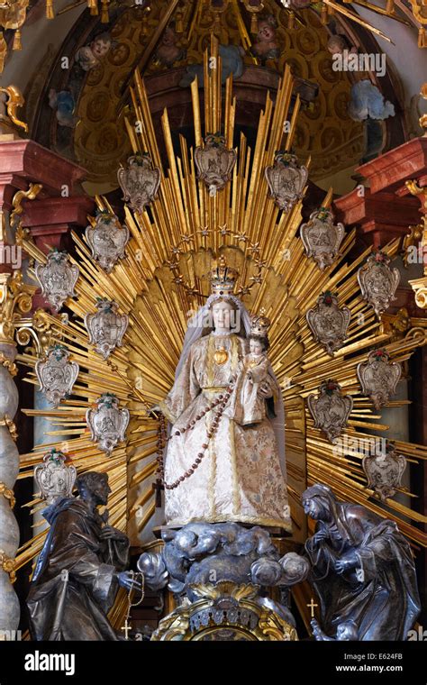 Statue Of The Madonna In The High Altar Of The Monastery Church