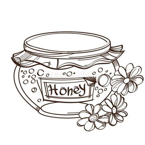 Coloring Book Jar Of Honey Stock Vector Illustration Of Glass Coloring 138603198
