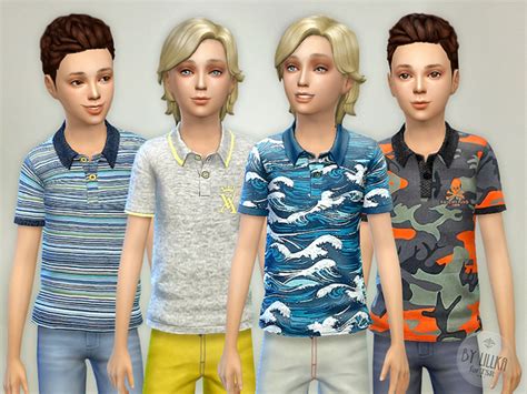 The Sims Resource Printed Polo Shirts 02 By Lillka • Sims 4 Downloads