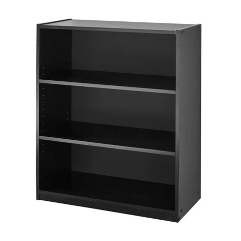 Mainstays 31" 3-Shelf Bookcase with Adjustable Shelves, True Black Oak