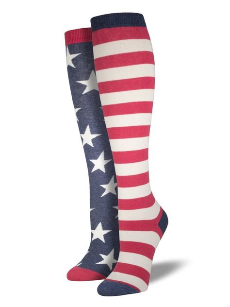 Womens American Flag Knee High Socks Knee High Socks American Flag