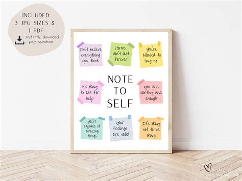 Mental Health Note to Self Mental Health Poster Mental | Etsy