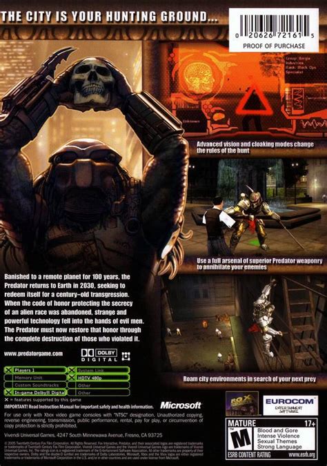 Predator Concrete Jungle Boxarts For Microsoft Xbox The Video Games