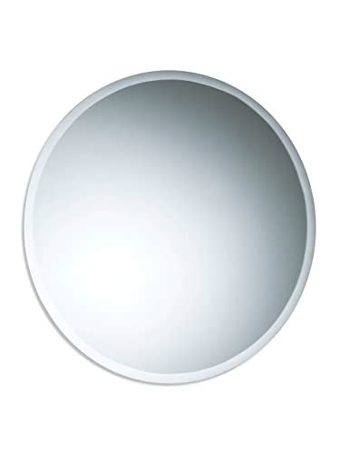 60cm Diameter Plain Frameless Circular Bathroom Mirror With Chrome