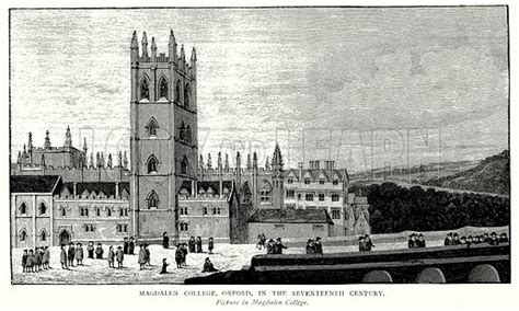 Magdalen College Oxford In The Seventeenth Century Stock Image Look