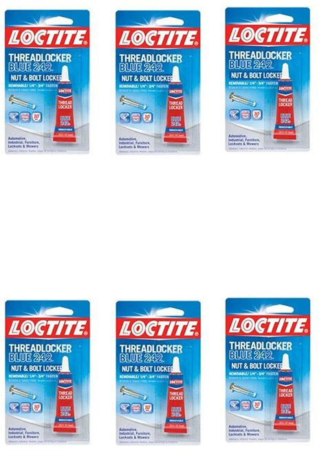 Loctite Heavy Duty Threadlocker, 0.2 oz, Blue 242, 6 Pack | Heavy duty, Nuts and bolts, 6 packs