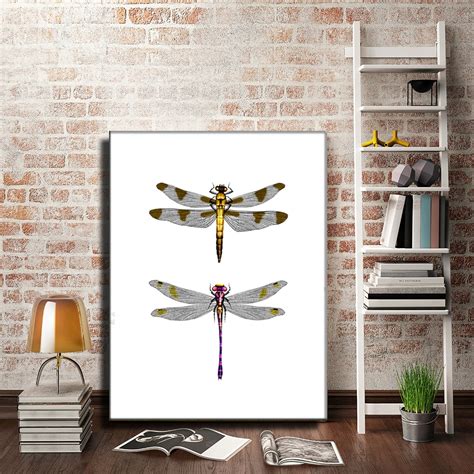 Dragonfly Canvas Painting Wall Art Printable Picture Dragonfly Art
