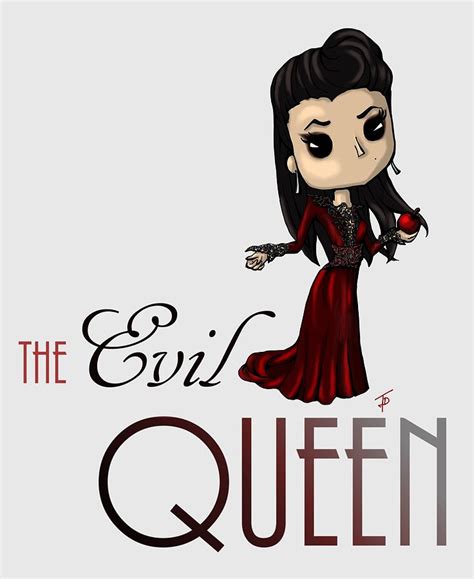 Chibi Evil Queen Red Dress Style Digital Art By Melanie Labeyrie