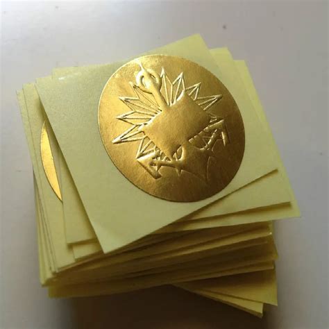 Custom Embossed Gold Foil Adhesive Sticker Business Labels Embossed