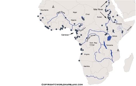 Printable Africa Rivers Map Map Of Africa Rivers