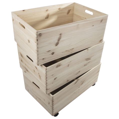 Choice Of Stacking Extra Large Wooden Open Crates With Handles Boxes