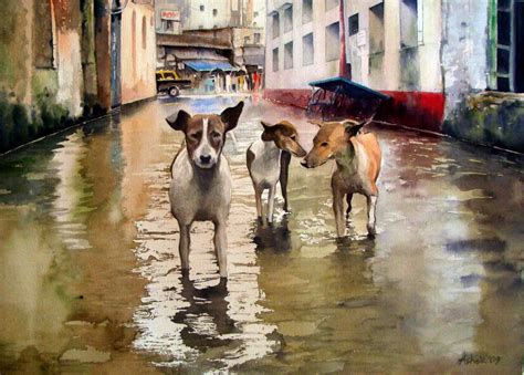 Mumbai Rain Watercolour Painting Watercolor Paintings Sound Of Rain