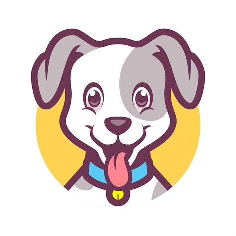 Design De Mascote Vetorial De Desenho Animado De Cachorro Vetor Premium