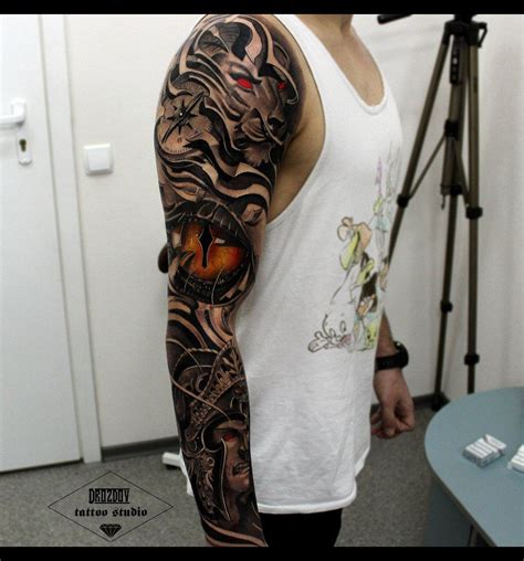 Black And White Tattoo Sleeve Sleeve Tattoos Tribal