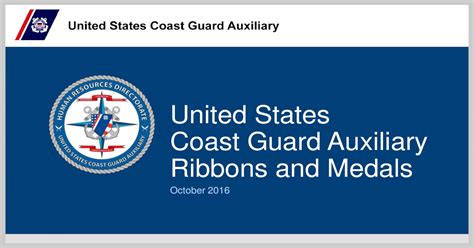 United States Coast Guard Auxiliary Ribbons And Medals Pdf Document